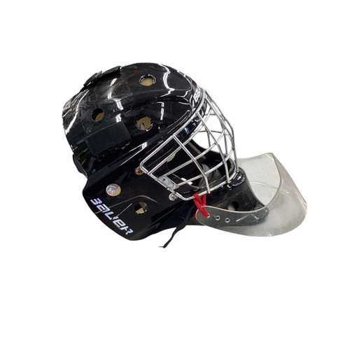 Used Bauer NME3 --NON HECC-- Senior Goalie Helmet/Mask Black Fits all 11815-S000482697