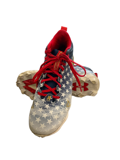 Vist Large View of Product Image Which is Used Under Armour LOCKED DOWN BB/SB Cleats Royal Blue Junior 05