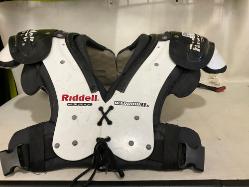 Used Riddell WARRIOR IIX FB Shoulder Pads White 3X 11790-S000046529