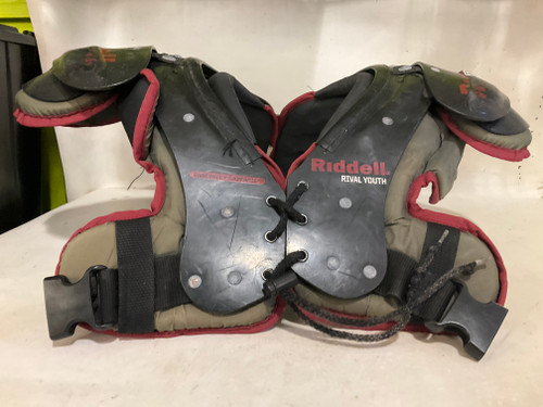 Used Riddell RIVAL YTH FB Shoulder Pads Grey LG 11790-S000046531