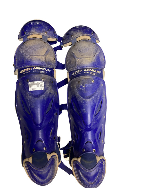Vist Large View of Product Image Which is Used Under Armour UALG2-SRVS Catchers Leg Guards Royal Blue Adult
