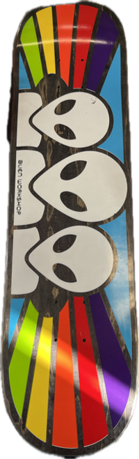 Used Alien Workshop STRIPES Skateboard Deck Only Grey 8"