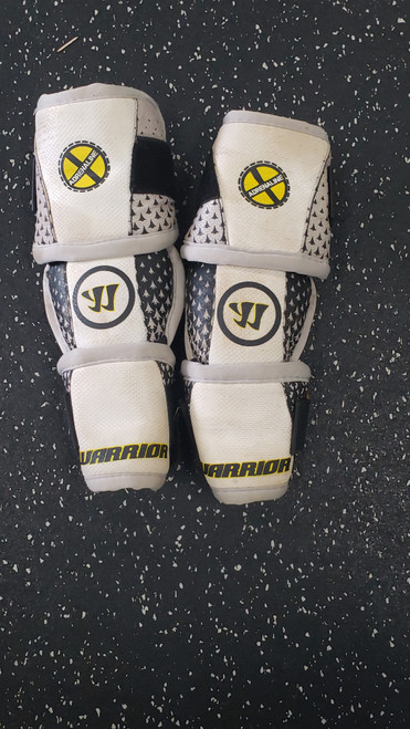 Vist Large View of Product Image Which is Used Warrior ADRENALINE Lacrosse Arm Pads/Guards White MD