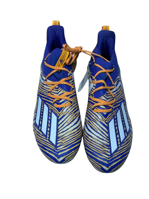 Used Adidas ADIZERO 10 ZUBAZ EF8596 Mens Football Cleats Purple Size 13 - Like New 11731-S000143026