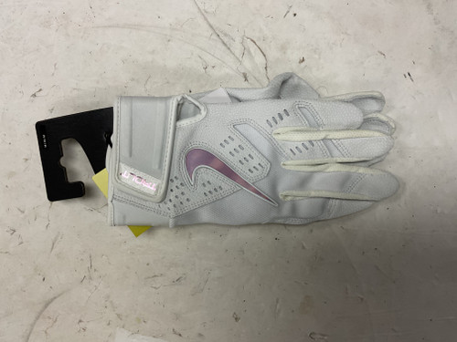Used Nike TROUT ELITE BATTING GLOVES BB/SB Accessory White MD 11855-S000187716