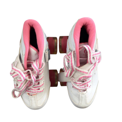 Used RollerDerby SPARKLES Junior Roller Quad Skates White Junior 01 11760-S000078355