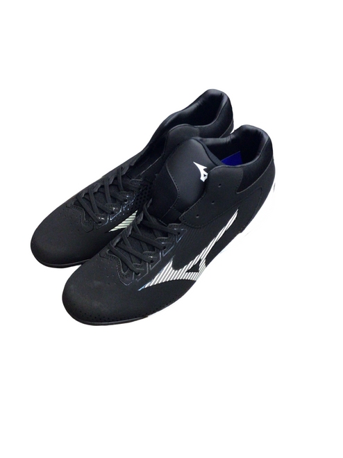 Vist Large View of Product Image Which is Used Mizuno WAVE LIGHTREVO MID BB/SB Cleats Black Senior 10.5