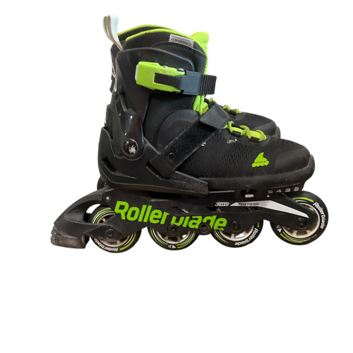 Vist Large View of Product Image Which is Used Rollerblade MICROBLADE ADJ 2-5 Junior Rec Fitness Skates Black Adjustable