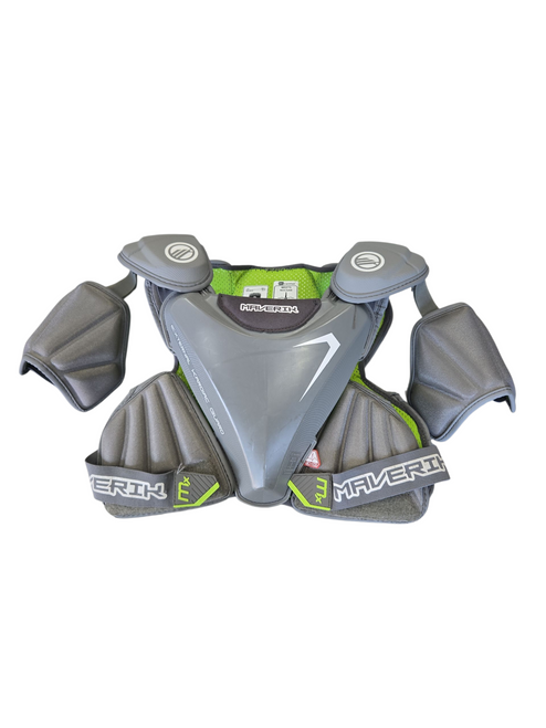 Used Maverik MX SHOULDER PADS Lacrosse Shoulder Pads Grey SM 11617-S000327947