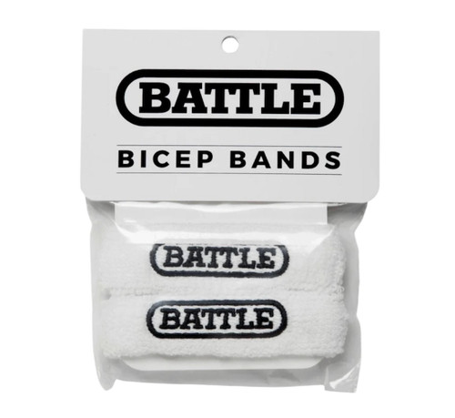 Vist Large View of Product Image Which is New Battle Bicep Bands - White