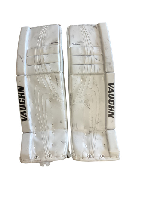 Used Vaughn PRO V ELITE Goalie Leg Pads Junior White 32" 11845-S000030812