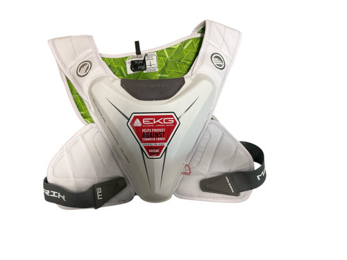 Vist Large View of Product Image Which is Used Maverik M5 EKG SHOULDER Lacrosse Shoulder Pads White LG