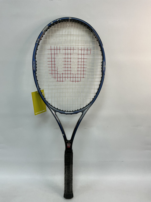 Vist Large View of Product Image Which is Used Wilson HAMMER Adult Tennis Racquet Black 4 1/2"