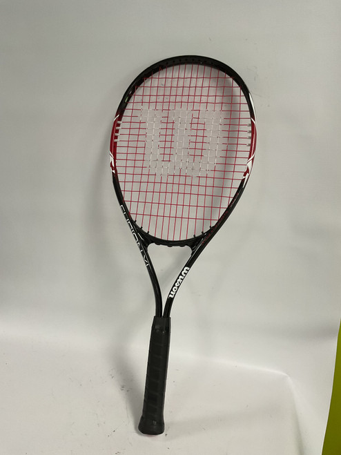 Vist Large View of Product Image Which is Used Wilson FUSION XL Adult Tennis Racquet Black Unknown