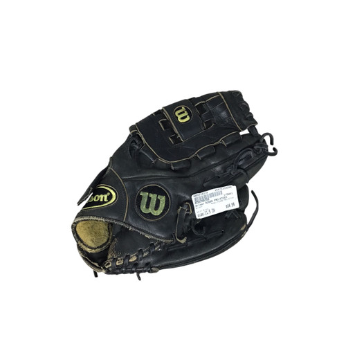 Vist Large View of Product Image Which is Used Wilson A2000 PRO-STOCK BB/SB Glove RH Throw Black 11 1/2"