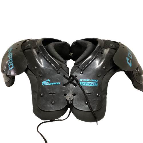 Vist Large View of Product Image Which is Used Champro SCORPION FB Shoulder Pads Black MD