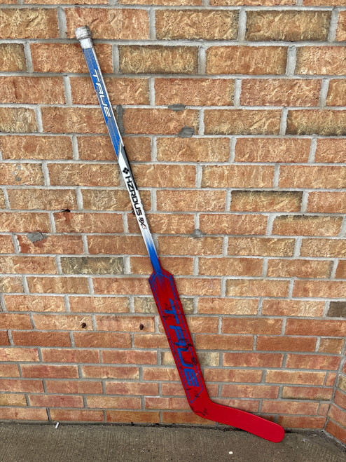 Used True HZRDUS 9X4 DOBES Senior Goalie Stick White/Royal/Red 27" (new= $390) 11891-S000304398