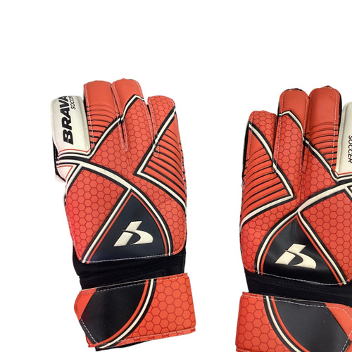 Used Brava KEEPER GLOVES Soccer Goalie Gloves Orange 10 11760-S000078576
