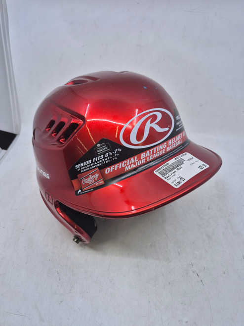 Vist Large View of Product Image Which is Used Rawlings VELO Batting Helmet No Mask Red One Size