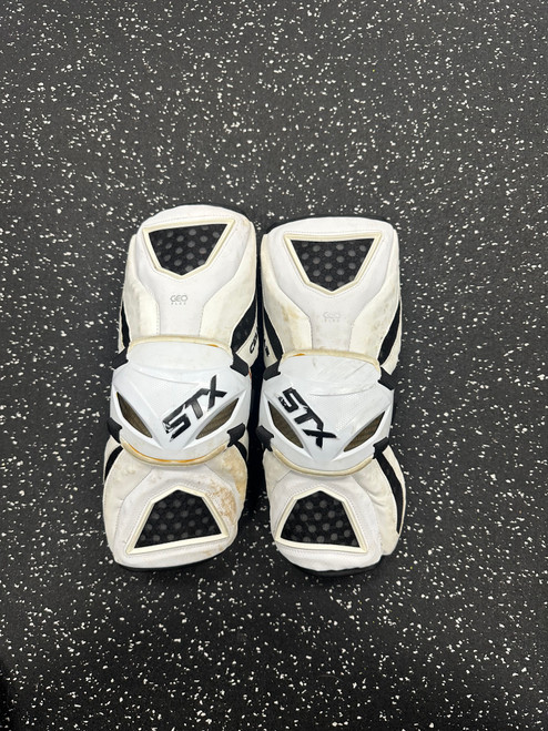 Vist Large View of Product Image Which is Used STX CELL III Lacrosse Arm Pads/Guards White MD