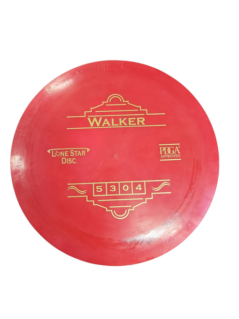 Used Lone Star Disc WALKER Disc Golf Mid Range Red 11708-S000180927