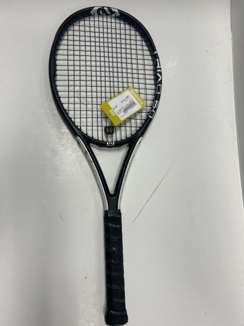 Vist Large View of Product Image Which is Used Wilson TRIAD 6.0 Adult Tennis Racquet Black 4 3/8"