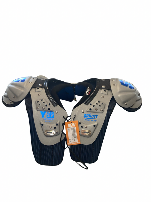 Vist Large View of Product Image Which is Used Schutt FLEX 4.2 FB Shoulder Pads Silver LG
