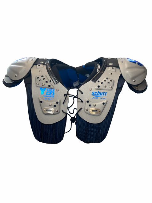 Vist Large View of Product Image Which is Used Schutt FLEX 4.2 FB Shoulder Pads Silver LG