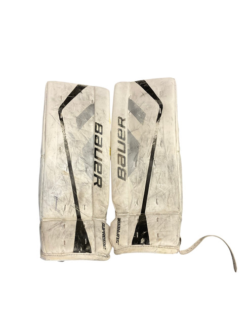 Used Bauer SUPREME ONE.5 Goalie Leg Pads Junior White 26" 11814-S000375554