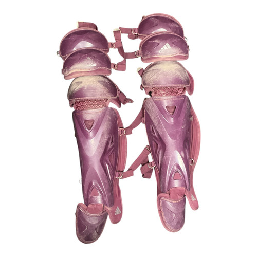 Vist Large View of Product Image Which is Used Adidas SHIN GUARDS Catchers Leg Guards Maroon Adult