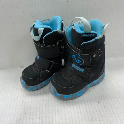 Used Burton MINI-GROM Boys Snowboard Boots Black Youth 08.0 11762-S000065992