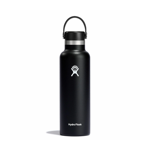 Vist Large View of Product Image Which is New Hydro Flask Standard Mouth Water Bottle- 21 oz. Black