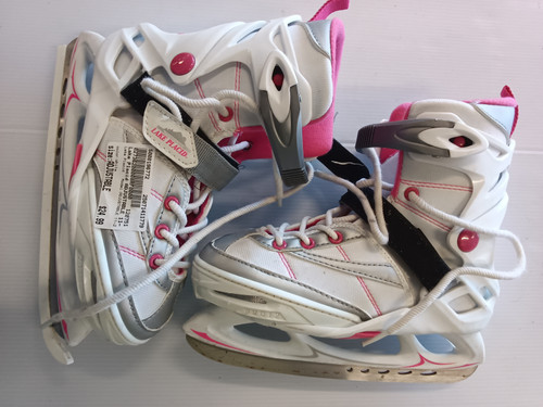 Used Lake Placid ADJUSTABLE 11-2 Girls Softboot Skate White Adjustable 11779-S000196772 Vist Large View of Product Image Which is Used Lake Placid ADJUSTABLE 11-2 Girls Softboot Skate White Adjustable