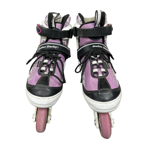 Vist Large View of Product Image Which is Used RollerDerby STRYDE Junior Rec Fitness Skates Purple Adjustable