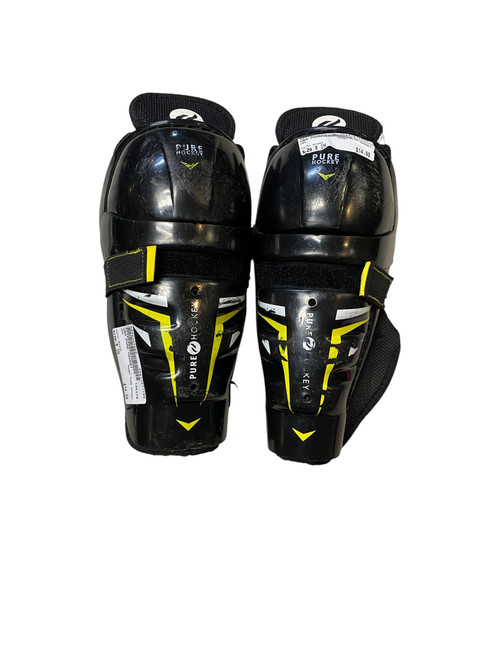 Vist Large View of Product Image Which is Used USA PURE HOCKEY Youth Shin Guards Black 8" 11706-S000357862