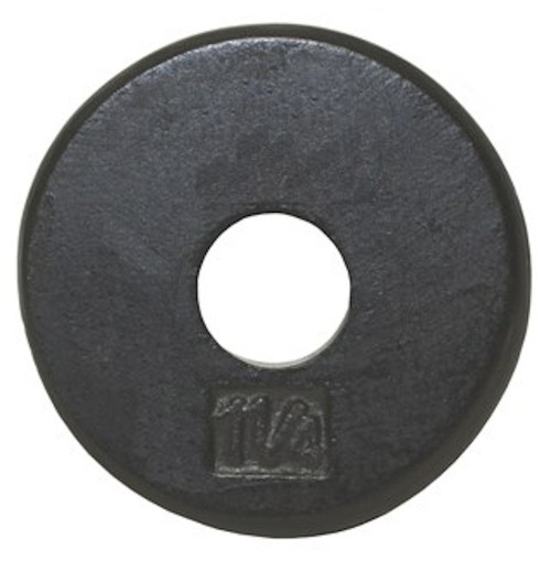 Vist Large View of Product Image Which is TROY BARBELL REGULAR BLACK PLATE 1.25LB