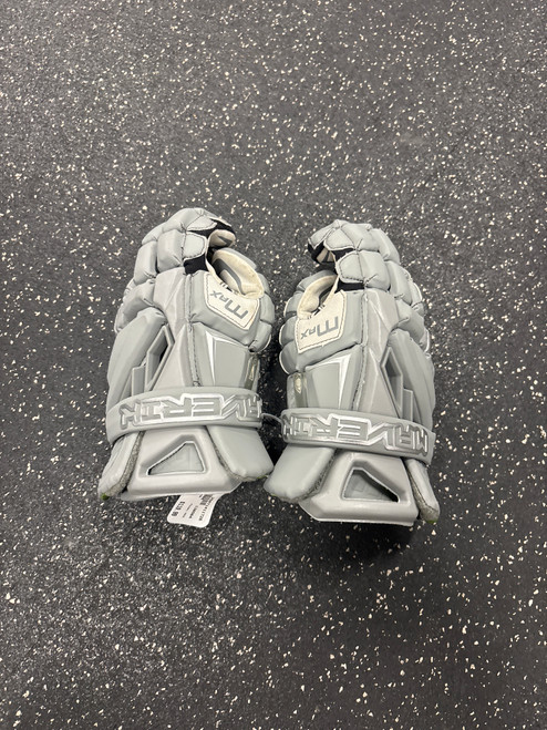 Used Maverik MAX Lacrosse Gloves Mens Grey 13" 11726-S000283534