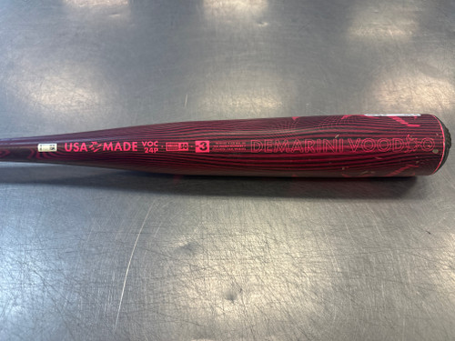 Vist Large View of Product Image Which is Used Demarini VOODOO 2024 BB/SB High School -3 Bat 33"