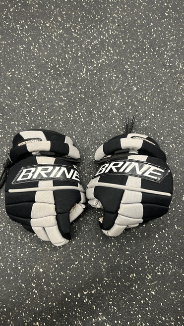 Used Brine TRIDENT Lacrosse Gloves Junior Black 10 1/2" 11162-C000432028