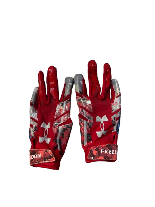 Used Under Armour UNDER ARMOUR USA GLOVES FB Gloves White/Red/Navy SM 11843-S000016215