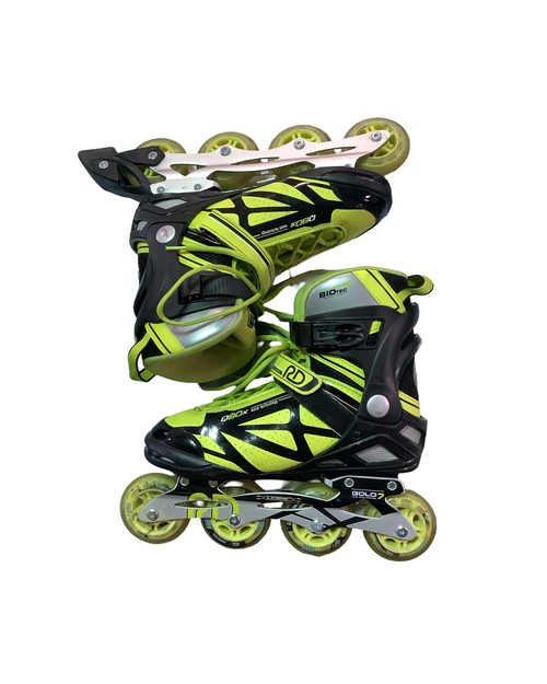 Used RollerDerby Q80X Senior Roller Quad Skates Yellow Senior 9 11724-S000214960