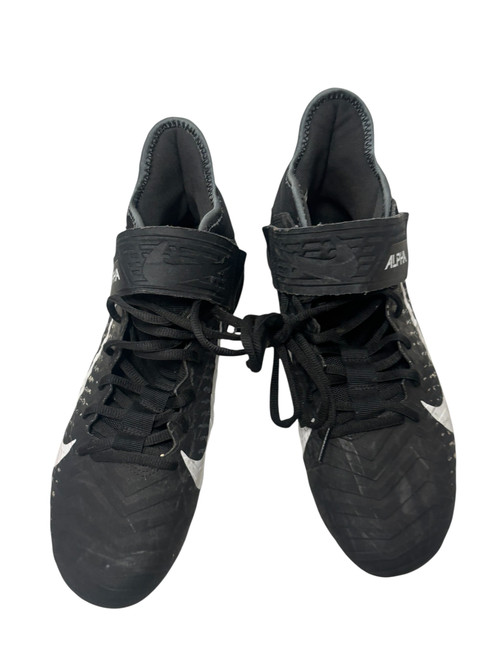 Used Nike ALPHA Menace Pro 2 Mid AQ3209-002 Mens Football Cleats Black Size 8.5 11731-S000143394