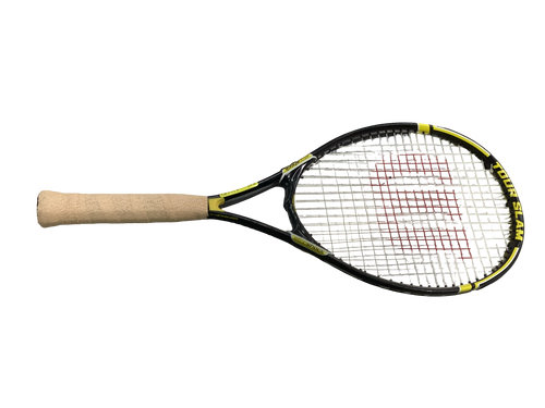 Vist Large View of Product Image Which is Used Wilson TOUR SLAM Adult Tennis Racquet Black 4 1/2"