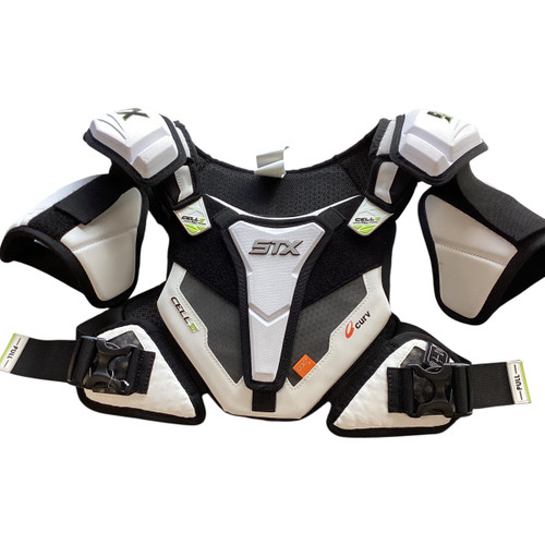 Vist Large View of Product Image Which is Used STX CELL VI SHOULDER PAD Lacrosse Shoulder Pads White MD 11479-S000398649