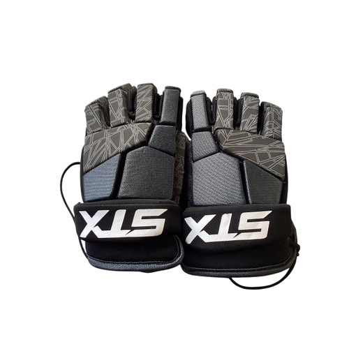 Used STX STALLION 75 Lacrosse Gloves Junior Black 12" 11479-S000398651