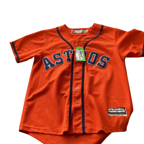 Used Majestic HOUSTON ASTROS ALRUVE YTH MEDIUM BB/SB Jersey Orange MD 11479-S000398656