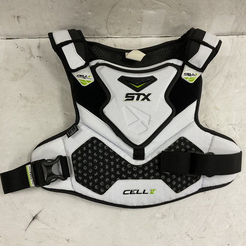 Used STX CELL V Lacrosse Shoulder Pads Black And White XL 11855-S000187915