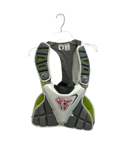 Vist Large View of Product Image Which is Used Maverik Max EKG S/M White/Grey Lacrosse Goalie Shoulder Pads 11692-S000138782