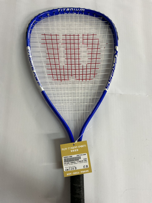 Vist Large View of Product Image Which is Used Wilson WILSON XPRESS TITANIUM RACQUET Adult Racquetball Racquet Royal Blue 3 3/8"