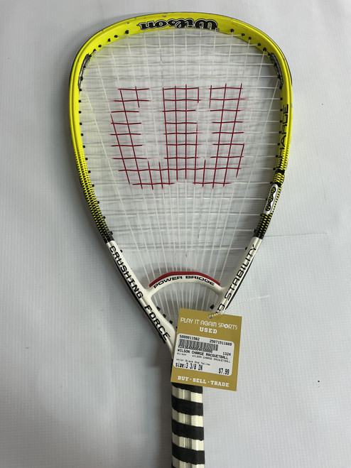 Vist Large View of Product Image Which is Used Wilson WILSON CHARGE RACQUETBALL Adult Racquetball Racquet Black And Yellow 3 3/8"